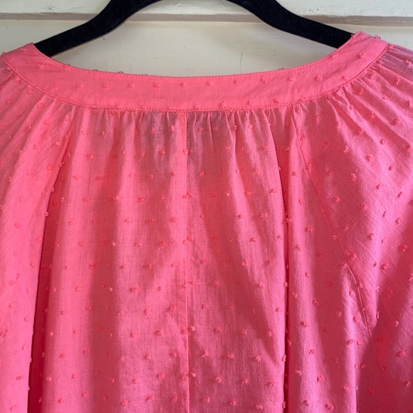 LANE BRYANT Coral Swiss dot peasant top - Picture 8 of 10